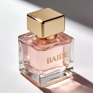 Square Transparent Glass <b>Perfume</b> <b>Bottle</b> <b>30ml</b> 50ml 100ml Empty <b>Perfume</b> Container <b>Bottle</b> Custom Printing with Golden Square Cap - Product Image 1