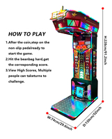Machine de jeu d'arcade électronique de frappe dynamique à monnayeur, avec poing métallique et LED colorées