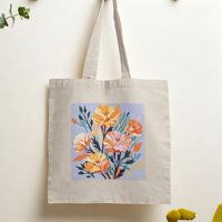 Tas Tote Katun Bunga Bulan Kelahiran yang Dipersonalisasi, Penutup Ritsleting, Desain Permen, Vintage, untuk Wanita, Ibu, Pesta Pernikahan, Sahabat Terbaik, Ulang Tahun