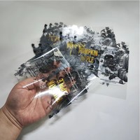 Étiquettes en film thermorétractable adhésif imprimées UV brillantes avec feuille d'or, qualité alimentaire, résistantes à l'humidité, emballage plastique personnalisé