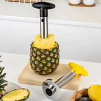 Coupe-ananas en acier inoxydable |   Poignée en T détachable et ergonomique |   Éliminateur rapide de noyaux de fruits pour la cuisine à domicile