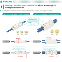 Connecteur IDC étanche KEL FWSP0A-04-23 série FWS, pas de 2,0 mm, conforme à la norme IP67 pour applications d'imprimantes/sensoriels, marron