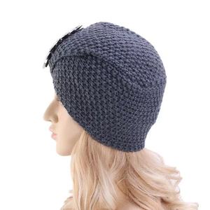 Mujeres invierno cálido de punto Retro acrílico sombrero Hijab tapa con diamantes - Product Image 2