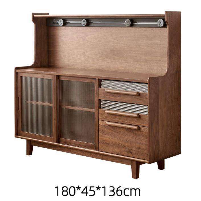 Couleur bois noyer, 180*45*136 (avec rail électrique)