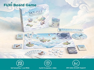 Sky-Isle Skyways Patrol Carrom Board Game Full Color Cardboard Air Current Challenge & Island Commerce Quest Cards - Product Image 3