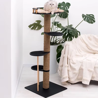 Meuble d'arbre d'escalade pour chat en bois massif multicouche moderne avec planche à gratter élégante cadre d'escalade pour chat griffoir pour chat
