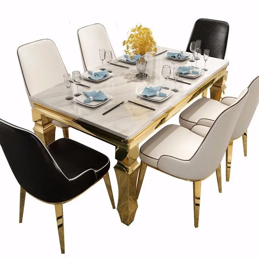 Oak furniture china stainless steel dining table price in india CT004