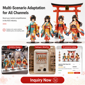 Figurine d'action en vinyle MEIYAN OEM personnalisée, Kimono traditionnel <span class=keywords><strong>japonais</strong></span>, design original, figurine de fille anime pour exposition, vente en gros - Product Image 6
