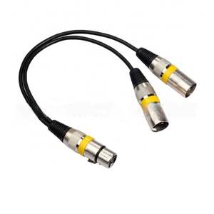 PENPOS 3Pin XLR hembra <span class=keywords><strong>Jack</strong></span> <span class=keywords><strong>a</strong></span> Dual 2 macho enchufe Y divisor 30cm adaptador <span class=keywords><strong>Cable</strong></span> para amplificador altavoz mezclador de auriculares - Product Image 6