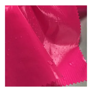 20D nylon semi opaco 0.25mm ribstop doppie costole luminoso pu rivestito 100% tessuto di nylon per inverno piumino tessuto impermeabile lucido