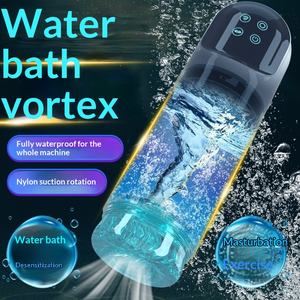 Draaiende zuigende honingraatvormige vliegtuigbeker mannelijke masturbatie cup ABS siliconen IPX7 waterdicht milieuvriendelijk seksspeeltje voor volwassenen - Product Image 1