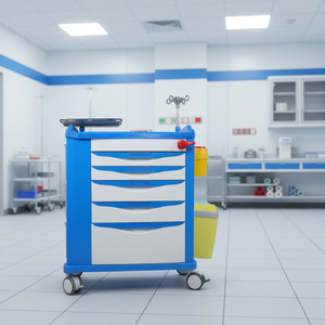 MT MEDICAL Grande Promotion Chariot Médical d'Urgence Grande Capacité avec Rangement Rabattable pour Scénarios <span class=keywords><strong>de</strong></span> Sauvetage Hospitalier et Utilisation en Clinique - Product Image 1