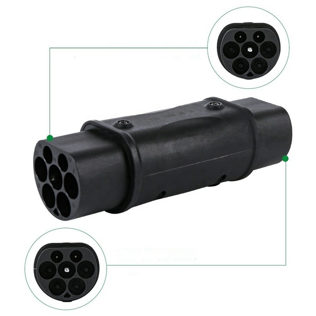 Type 2 to GB/T Connector Converter Electric Vehicle 32A 22KW 3 Phase Ac IEC 62196 Type 2 to GBT Adapter