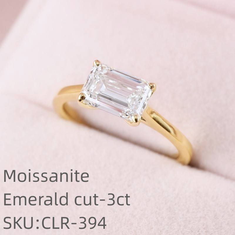 CLR-394 3ct emerald cut moissanite
