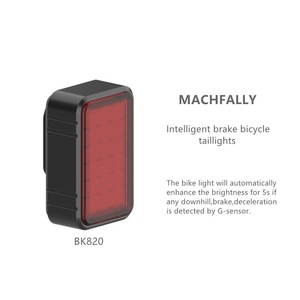 Feu arrière de vélo Machfally, rechargeable par USB, feu stop LED avec capteur de gravité, 4 modes, étanche IPX4, VTT - Product Image 2