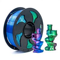 Filament PLA Multicolore 1,75 mm Brillant Dégradé Arc-en-ciel Matériau d'Impression 3D Température d'Impression 200°C pour Modèles Artistiques et Décoration