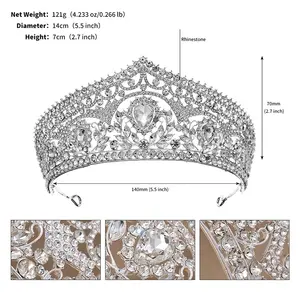 New Bridal Jewelry Exquisite Handmade Crystal Beaded Wedding Crown Dress Accessories Tiaras Wedding Supplies Christmas Gifts