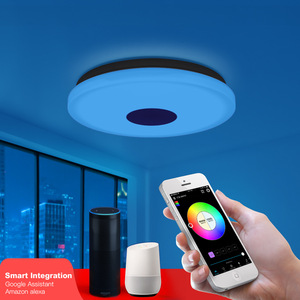 36W LED RGB Intelligente Musik Decken leuchte mit Lautsprecher Weißer Schatten Google Alexa WIFI APP Sprach steuerung Fernbedienung enthalten - Product Image 3