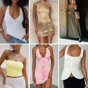 Vêtements en stock : T-shirts courts pour femmes, vêtements d'occasion en gros à bas prix, tenues décontractées, robes pour femmes, expédition aléatoire - Product Image 5