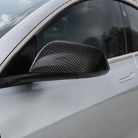 Coque de rétroviseur latéral en fibre de carbone à transfert d'eau pour Tesla Model 3 2017-2023 – Capot de rétroviseur de rechange pour mise à niveau après-vente