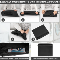 Sac à dos pour linge KUYUE, sac à dos pour linge avec bretelles et poche en filet, sac à linge en nylon durable.