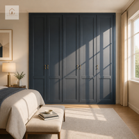 Armoire sur mesure XINGRUO Elite bleu marine, meubles de chambre pour hôtel, villa, appartement, design 3D, qualité ENF.