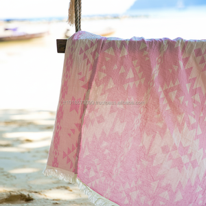 ผ้าขนหนูตุรกีแบบ Pestemal,Fouta,โยคะ,ชายหาด,สไตล์ใหม่-สีชมพู - Product Image 1