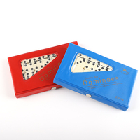 Vente en gros de jeux intelligents pour adultes, jeu de dominos chinois, emballage en valise (étui en PVC, dominos ivoire/blanc)