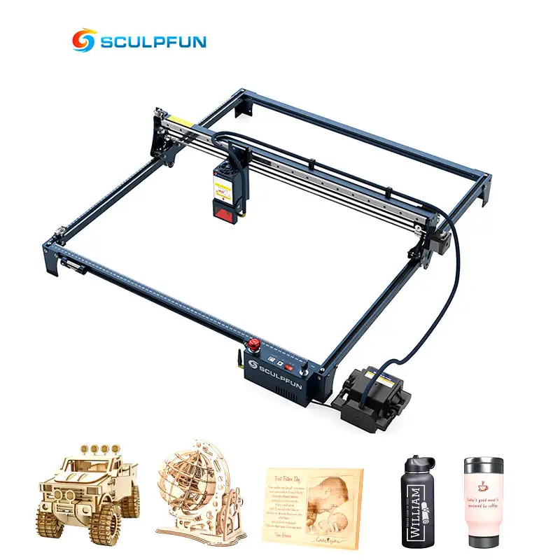 SCULPFUN S30 Ultra 11W 22W 33W 600x600mm, graveur automatique à Air remplaçable, Machine de gravure Laser à découpe de bois