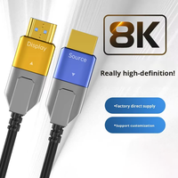 Kabel serat optik hdmi 2.1 kecepatan tinggi, kabel serat optik hdmi 10m 8k6 0hz/4k 120hz untuk Hdtv