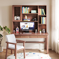 Bibliothèque en bois massif avec bureau intégré Modèle 979 #   Pour la maison, l'ordinateur, la chambre, le bureau, l'écriture des étudiants et des enfants