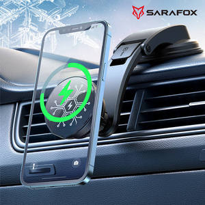 Sarafox B9X 2 in 1 In-Car 15W Magnetic <b>Wireless</b> Charger Mobile Phone Cooling Fan Radiator Cooler Air Vent & Holder Phone - Product Image 2