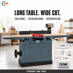 Raboteuse-Dégauchisseuse à bois Str 8 pouces en fonte, qualité Grizzly, pour le travail du bois, modèle Str-w0102 - Product Image 3
