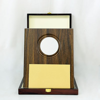 Boîte à certificat en bois brun plaqué or personnalisée 20x25cm, plaque en bois pour récompenses MH-J0968