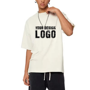 Customized Logo 270g Half Sleeve Loose Mens T Shirt High Quality Small Neckline Washed Vintage Oversized Men's T Shirts - Product Image 2