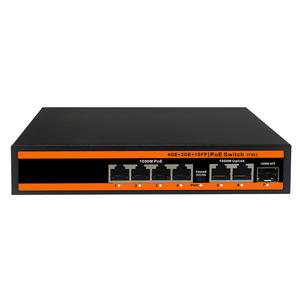 Gözetim sistemi ve CCTV IP kameralar için Gigabit PoE anahtarı 4 port 4 port + 2 port Uplink 100/1000M 250m uzun mesafe - Product Image 1