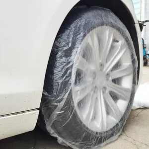 Cache-pneu de voiture en plastique anti-poussière, masque de sac de roue dans la boîte de distribution plastique PE couvre-roue et pneu de voiture