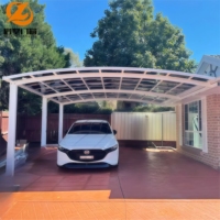 Abri de voiture portable en aluminium de style européen, imperméable, avec toit en polycarbonate solide, design moderne, abri de stationnement durable pour voitures