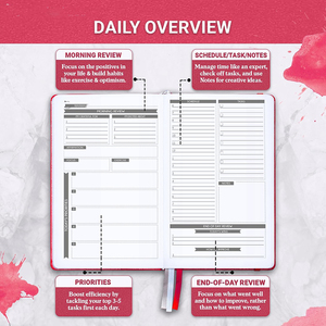 Agenda Classica Quotidiana - Quaderno Planner <span class=keywords><strong>Senza</strong></span> Date - Pianificatore Trimestrale - Lista Oraria - Quaderno per la Pianificazione degli Obiettivi - Product Image 2