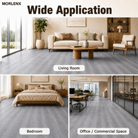 MORLENX Wasserdichter Silbergrauer SPC-Bodenbelag Holzoptik Starrer Kern Klick-Vinylplanken Umweltfreundlich für Wohnungen und Küchen