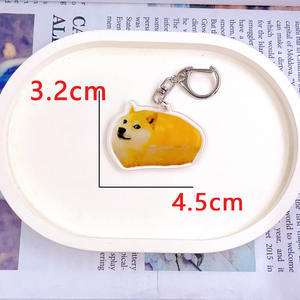 Yeni Kuso Akita köpek karikatür akrilik anahtarlık sevimli komik Funny köpek küçük kırmızı kitap sırt çantası kolye anahtarlık - Product Image 6
