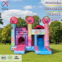 Castillo Inflable Xincheng de 4*5M en Stock, Castillo Inflable Rosa para Niños, Combo de Escalada y Brincolín