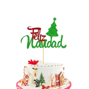 <span class=keywords><strong>Buon</strong></span> <span class=keywords><strong>natale</strong></span> <span class=keywords><strong>Feliz</strong></span> <span class=keywords><strong>Navidad</strong></span> Cake Topper decorazione Plug-In accessori per dolci da forno per feste - Product Image 5