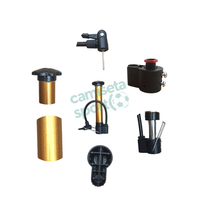 Lightweight Portable Bike Tire Inflator Pump with Valve Adapter and Needle for Ball, 30 to 50 PSI, Durable Plastic
