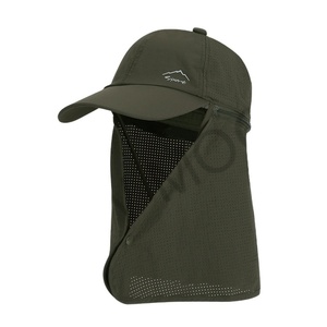 Casquette de pêche personnalisée à séchage rapide UPF 50+ pour activités de plein air et alpinisme, protection solaire anti-UV avec cache-cou amovible - Product Image 1