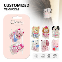 Pinces à cheveux créatives en forme d'ours et de lapin, marque privée OEM, pinces à griffes en acrylique 3D, accessoires pour cheveux pour femmes et filles