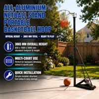 Panier de basket en alliage d'aluminium à prix abordable, sans panneau arrière, réglable, mobile, portable, pour extérieur, à encastrer au sol