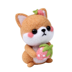 Fournitures de feutrage de laine, artisanat d'art DIY, poupée en <span class=keywords><strong>peluche</strong></span> de chat de dessin animé, chien Shiba Inu en <span class=keywords><strong>peluche</strong></span>, animaux en <span class=keywords><strong>peluche</strong></span>, kit de feutrage <span class=keywords><strong>à</strong></span> l'aiguille DIY - Product Image 6