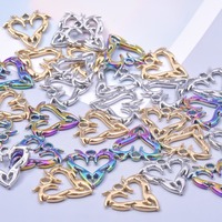 Collier pendentif cœur creux arc-en-ciel plaqué or 18 carats, style gothique punk rock, avec breloque aile de dragon en acier inoxydable, bijoux streetwear