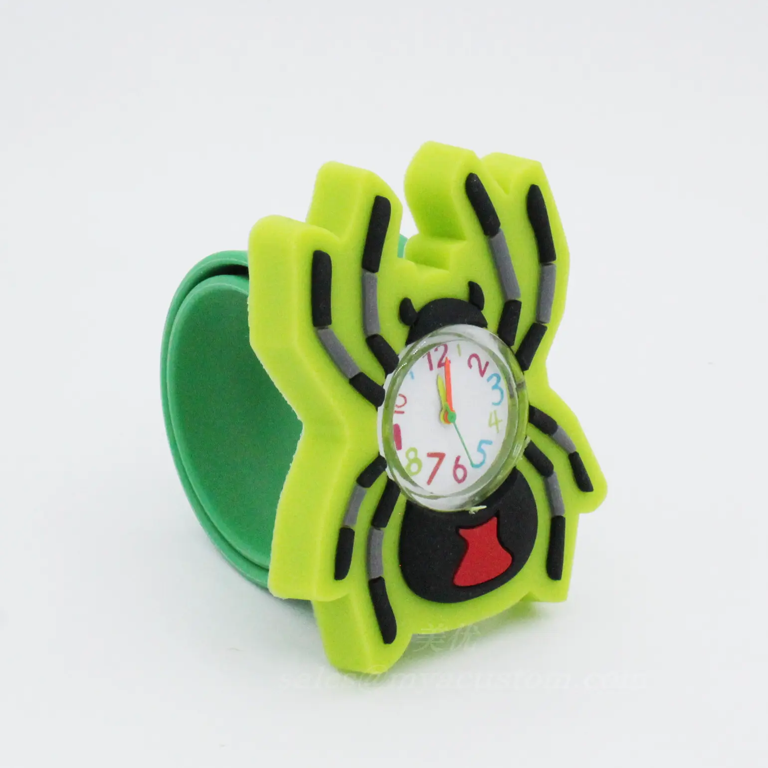 El mejor reloj de mano promocional con forma de araña para niños, reloj de pulsera de silicona digital LED con forma de animal barato para niños